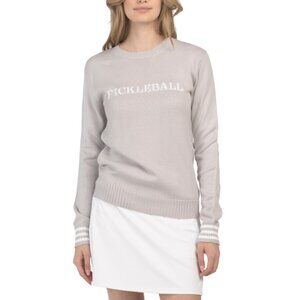 THE BUBBLE Light Grey Pickleball Sweater
